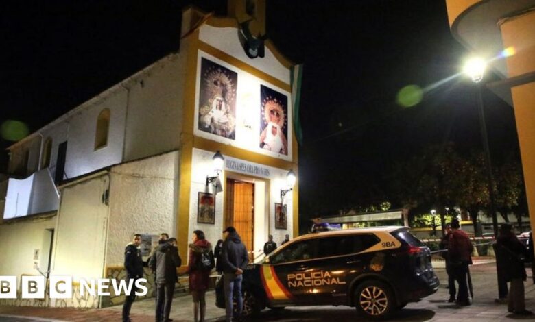 Man held after fatal machete attack at Spanish church