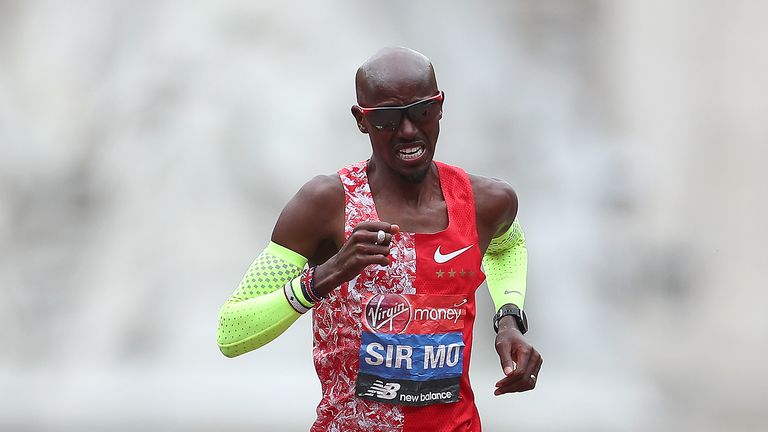 Sir Mo Farah finished third at the London Marathon in 2019