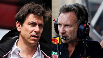 Mercedes boss Toto Wolff (L) and Red Bull chief Christian Horner clash in the new season of Netflix's Drive to Survive