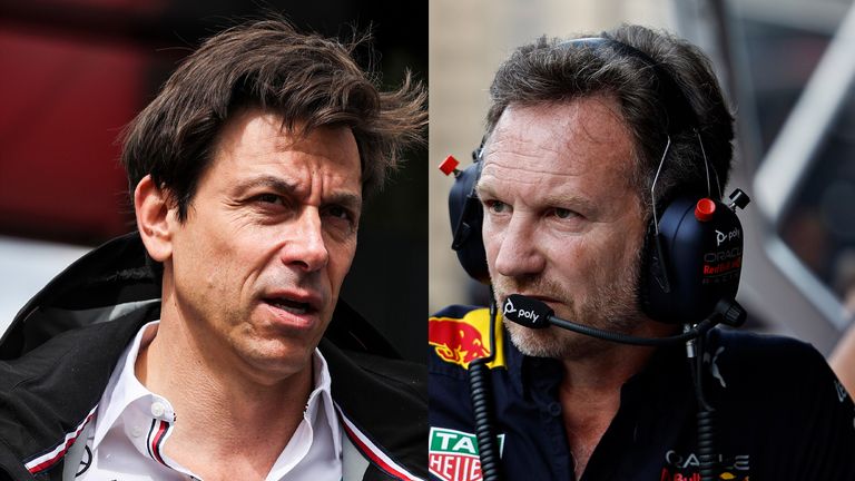 Mercedes boss Toto Wolff (L) and Red Bull chief Christian Horner clash in the new season of Netflix's Drive to Survive