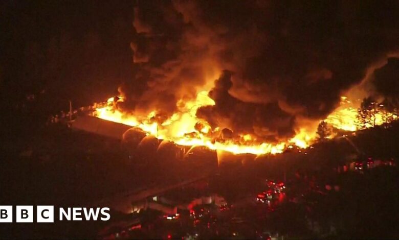 Florida plant nursery engulfed in huge fire