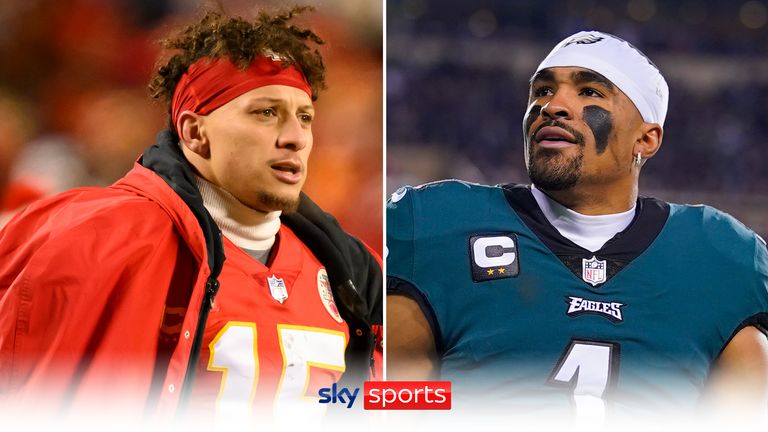 Hannah Wilkes and Phoebe Schecter discuss the two Super Bowl quarterbacks in Sunday's matchup, Patrick Mahomes and Jalen Hurts.
