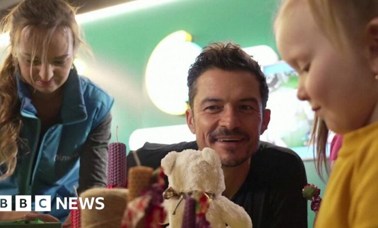 Actor Orlando Bloom meets children affected by Ukraine war and visits Zelensky