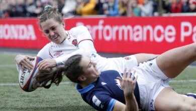 Red Roses wing Claudia MacDonald scored twice as England put Scotland to the sword in their Six Nations opener