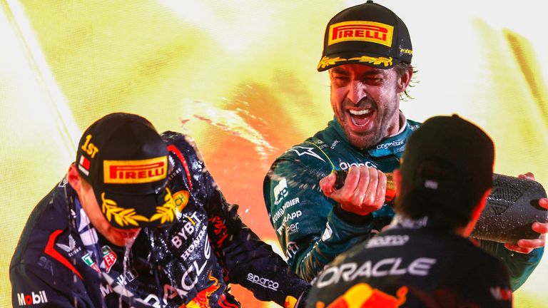 Fernando Alonso got Aston Martin on the podium alongside Red Bull in Bahrain