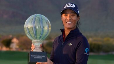 Celine Boutier made a birdie at the first play-off hole to win the LPGA Drive On Championship