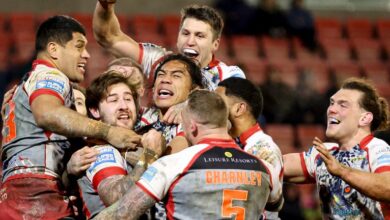 Leigh came from 12-0 down to beat St Helens