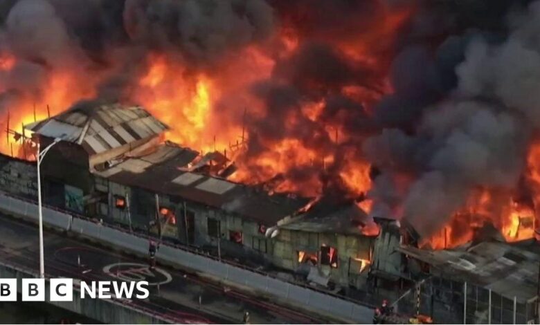 Bangladesh market engulfed by fire as many shops burned down