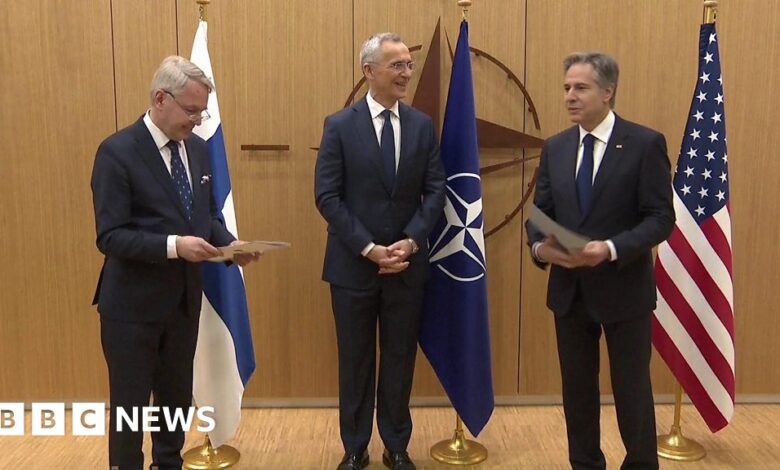 The moment Finland joined Nato security alliance