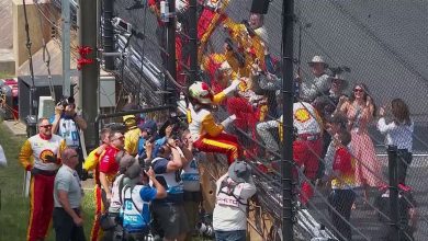 Indy 500 winner Josef Newgarden jumps fence and runs into crowd to celebrate | Video | Watch TV Show