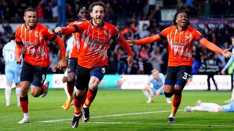 Tom Lockyer scored Luton's second goal of the night before half-time