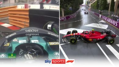 Rain causes chaos in Monaco with Max Verstappen nudging the wall, Lance Stroll hitting the barriers and Carlos Sainz spinning around!